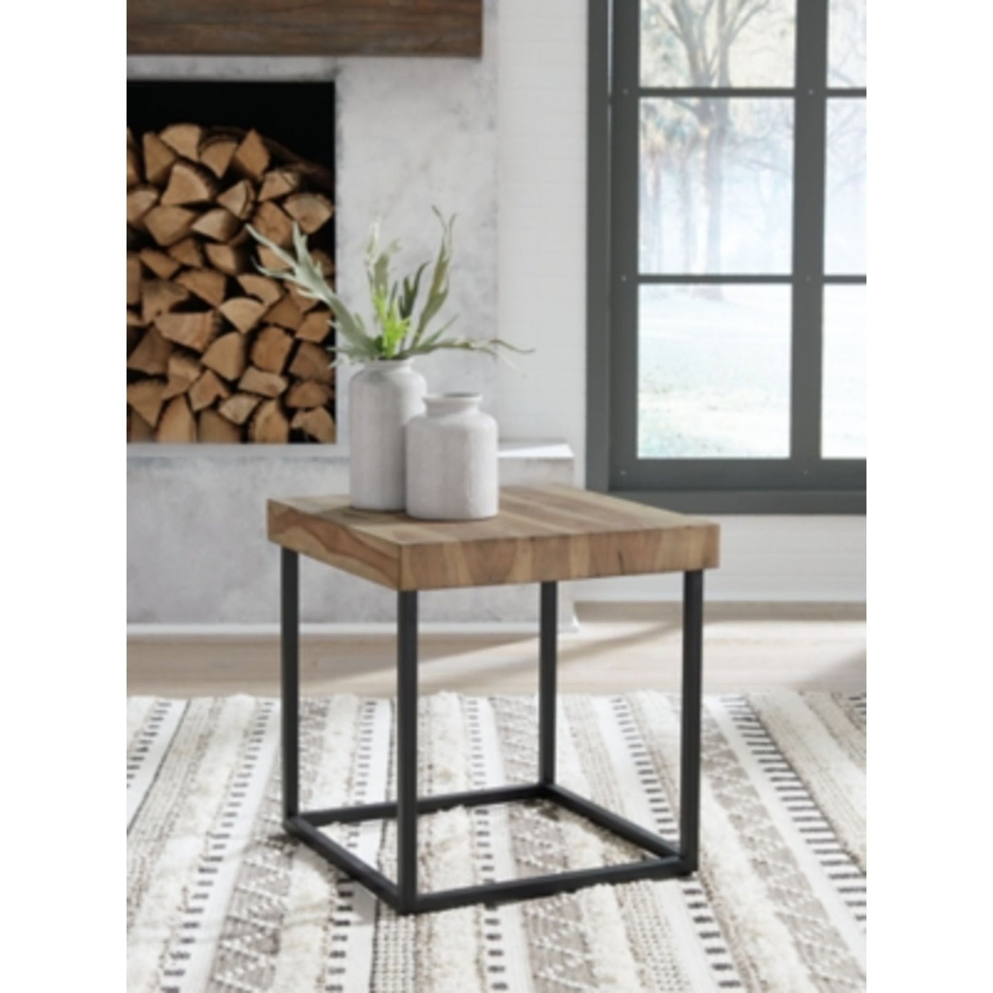 Bellwick End Table - Natural/Black
