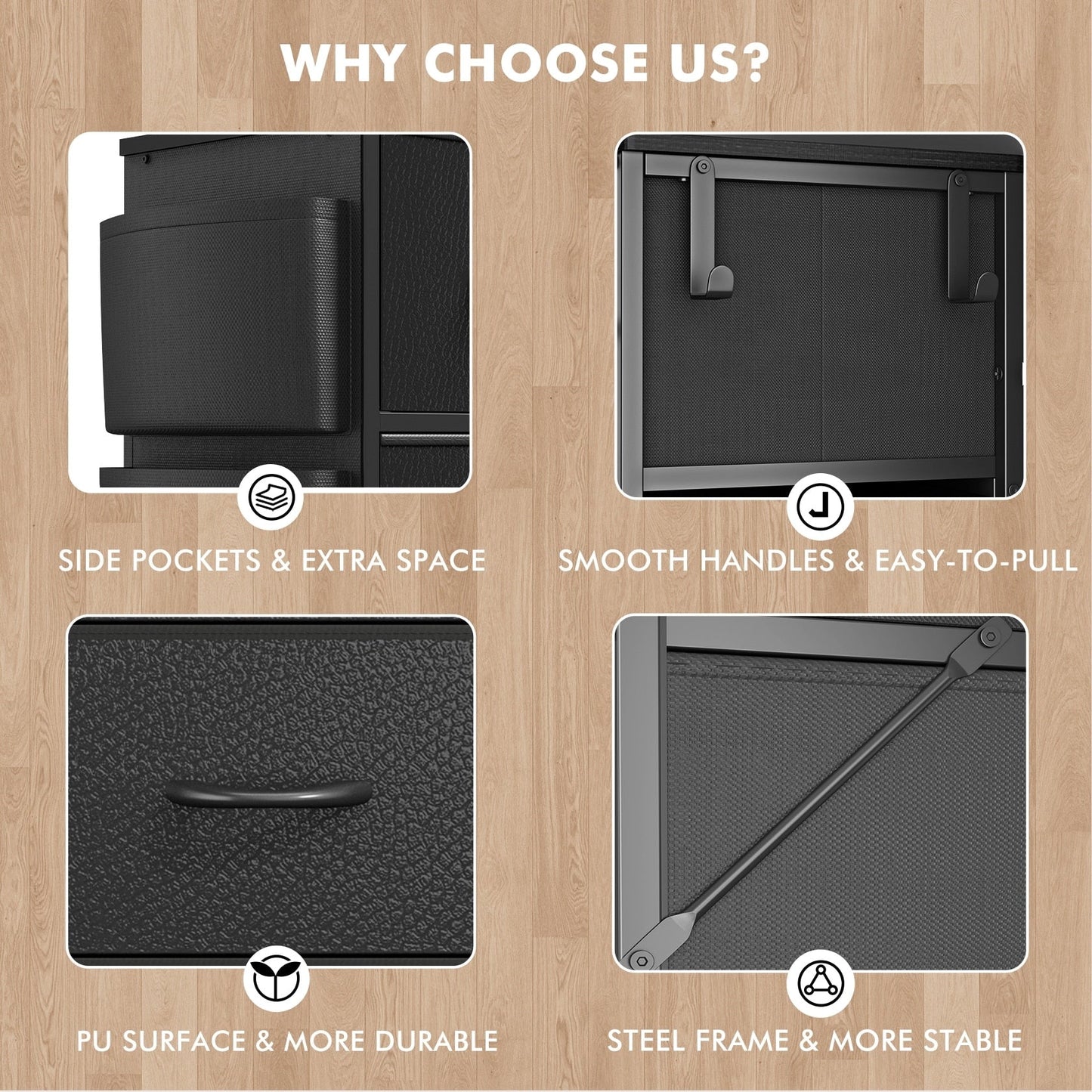 12 Drawer Dresser Fabric Tall Dressers for Bedroom Chest of Drawers