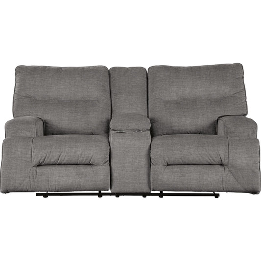 Coombs Reclining Loveseat with Console - Charcoal