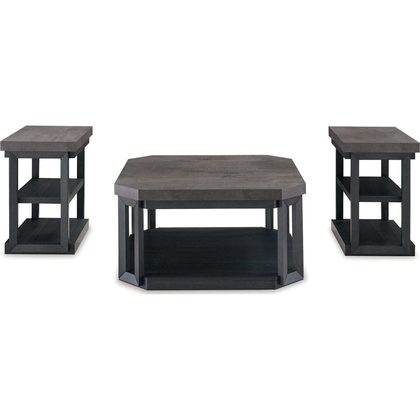 Bonilane 3 Pack Tables - Black/Gray