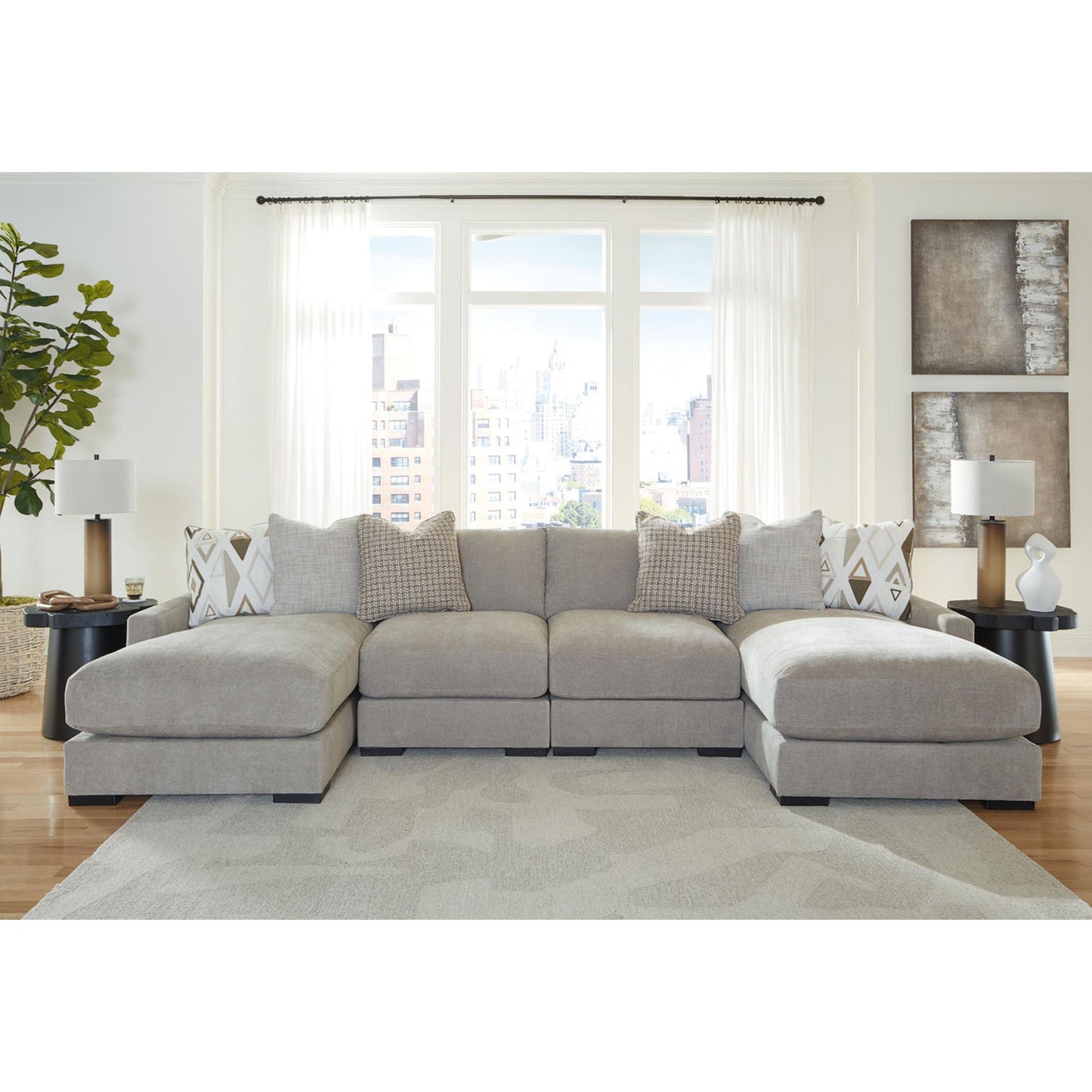 Aslan Court 4 Piece Sectional - Pebble