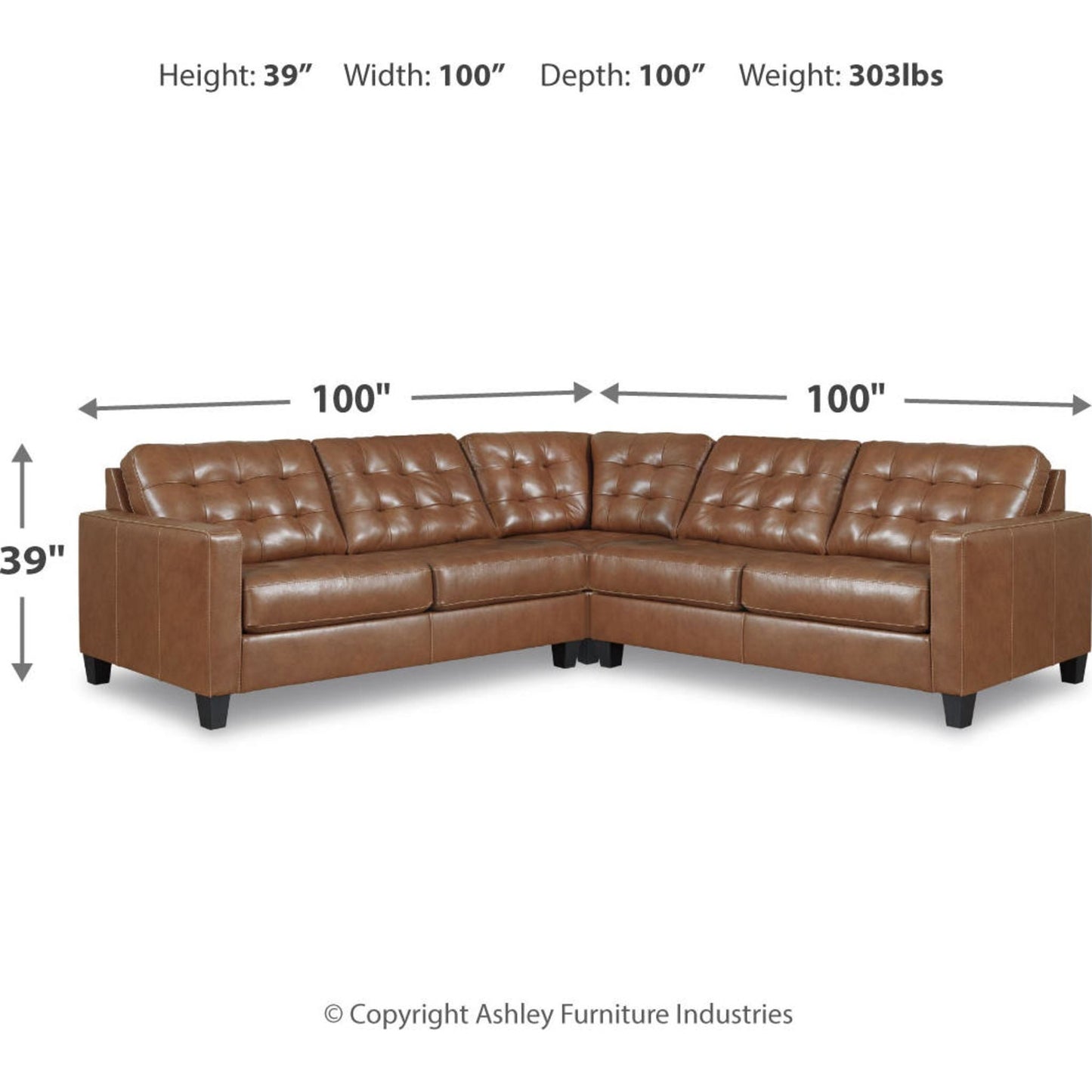 Baskove 3 Piece Sectional