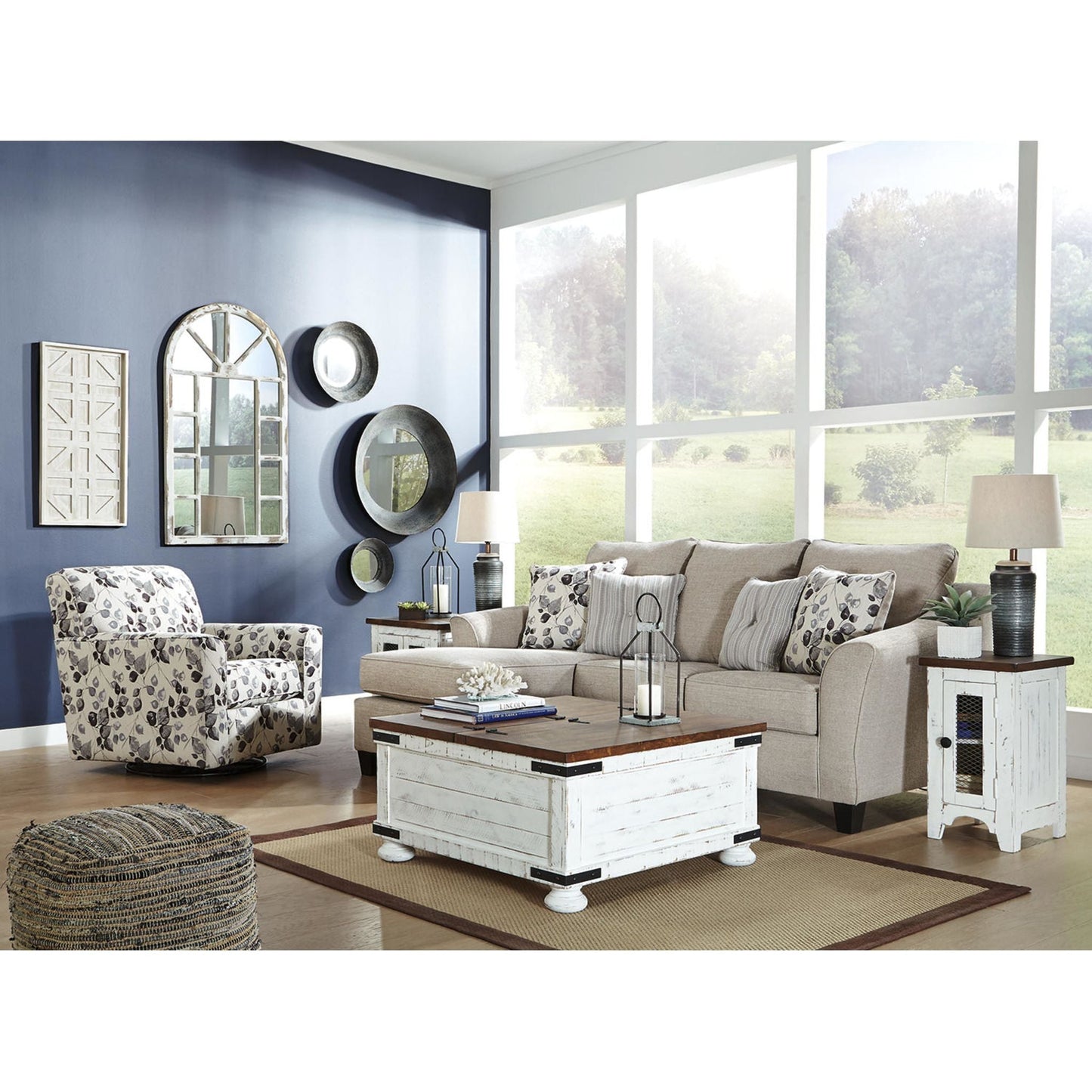 Abney Swivel Chair - Platinum