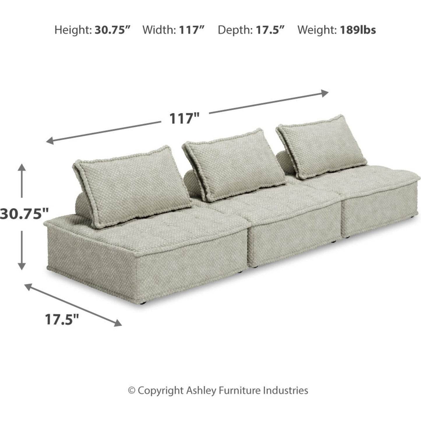 Bales 3 Piece Modular Sectional