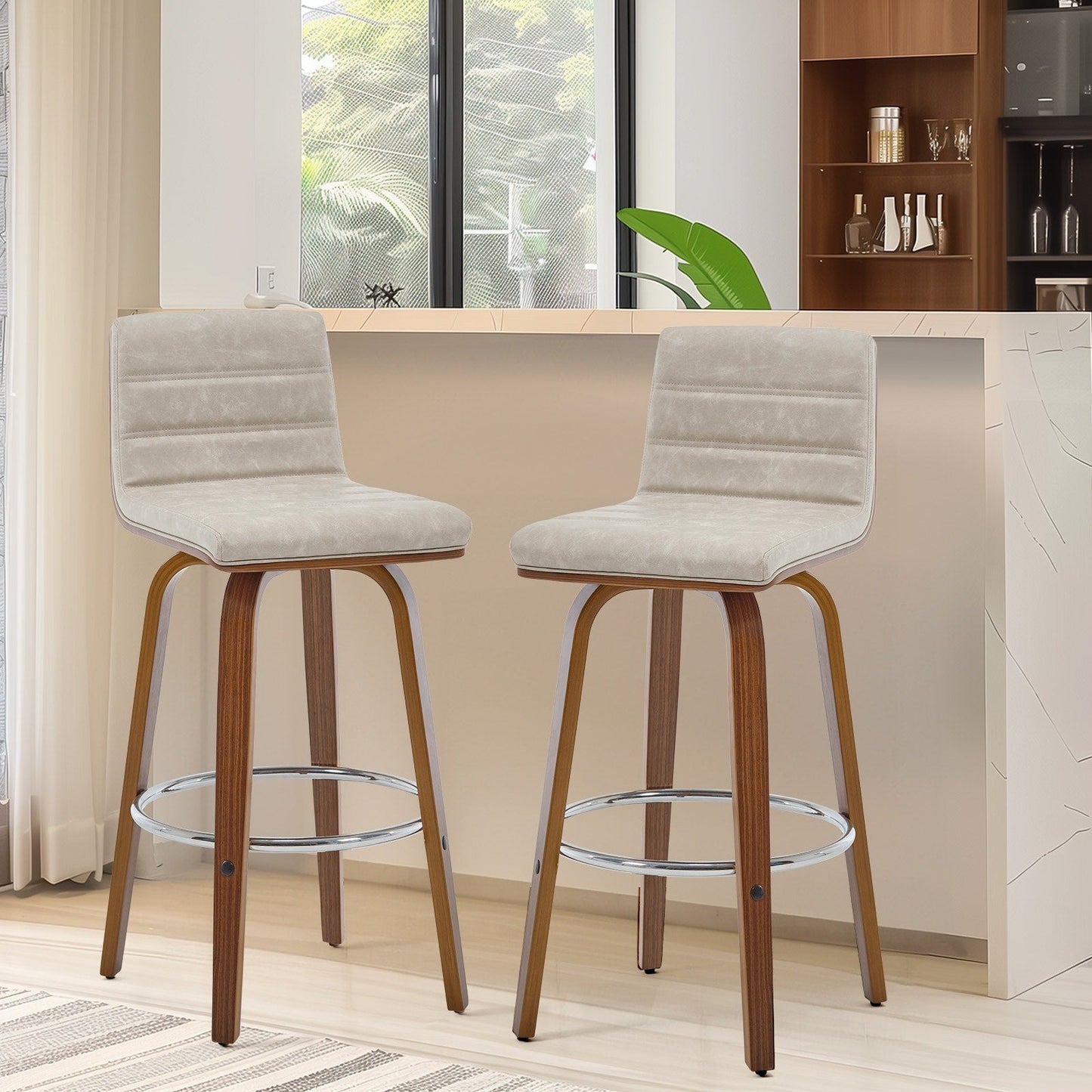 26/29 Faux Leather Swivel Bar/Counter Stools, Set of 2/3