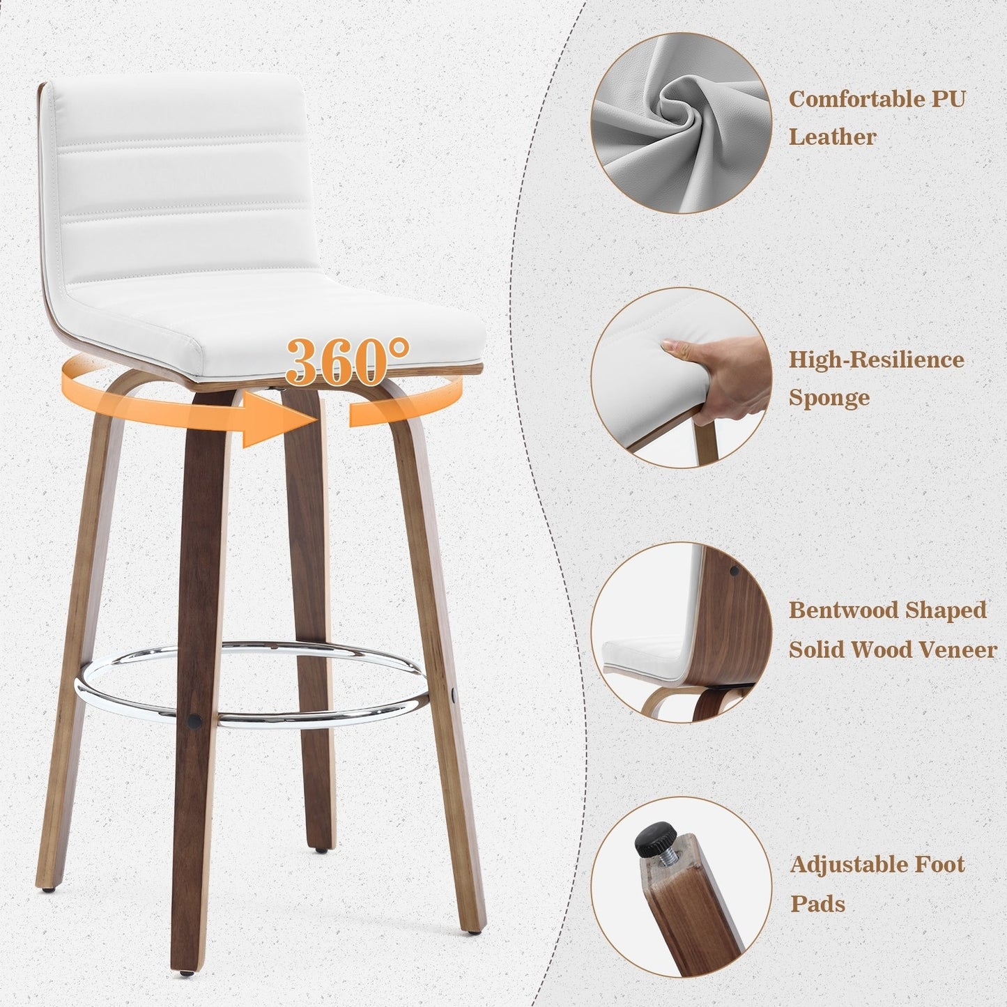 26/29 Faux Leather Swivel Bar/Counter Stools, Set of 2/3