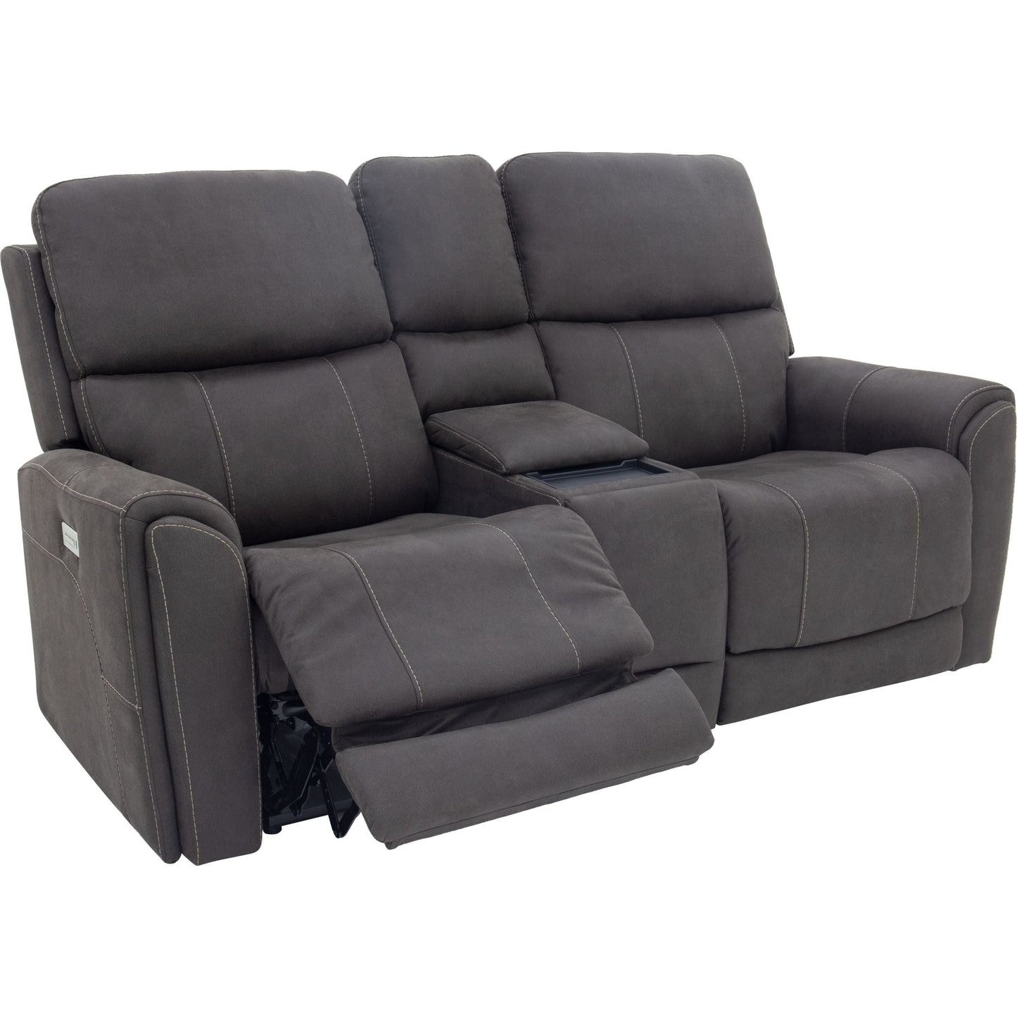 Damon Power Reclining Loveseat - Stonewash Gunmetal