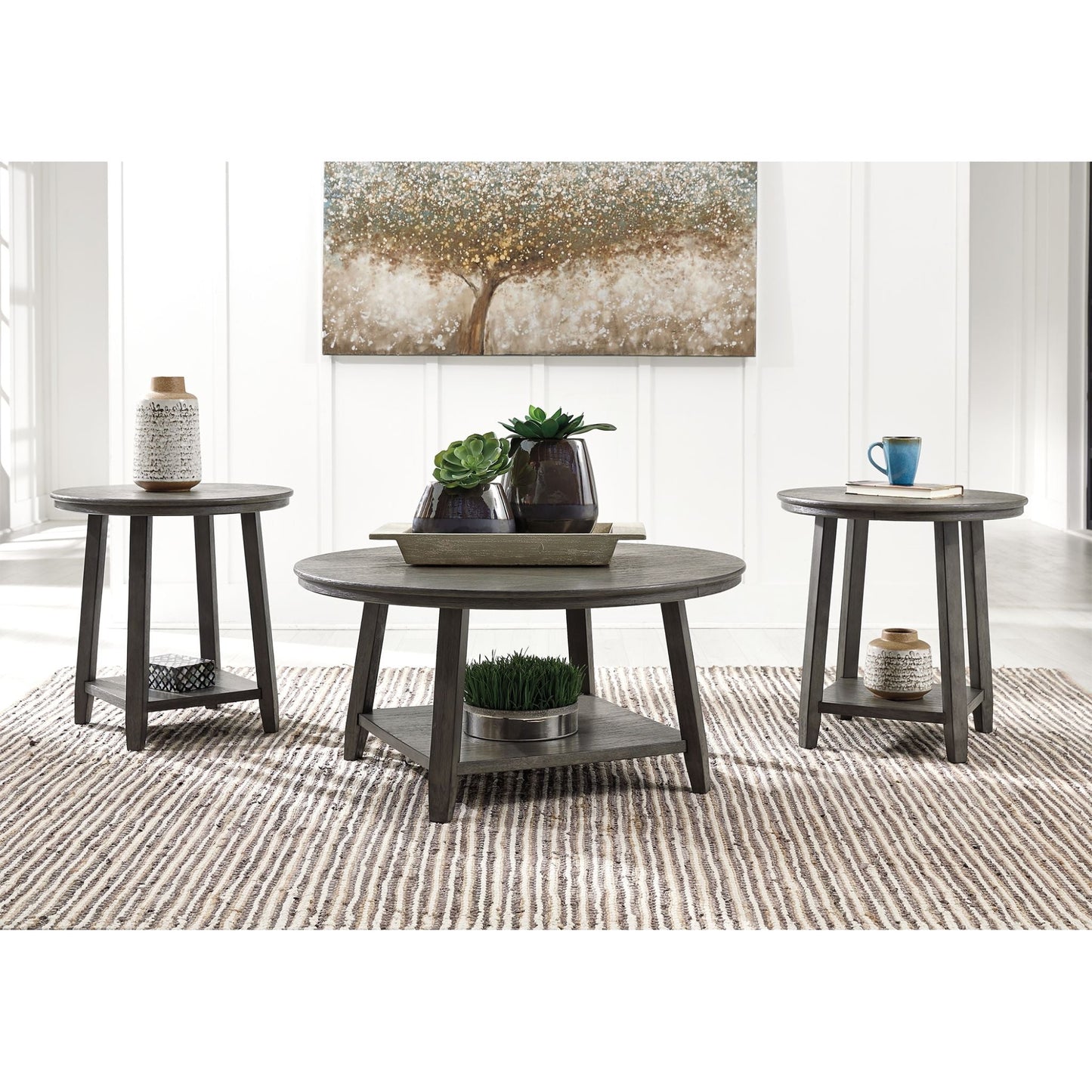 Caitbrook 3 Pack Tables - Gray