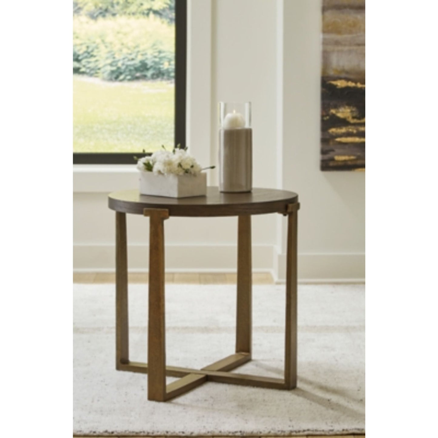 Balintmore End Table - Brown/Gold Finish