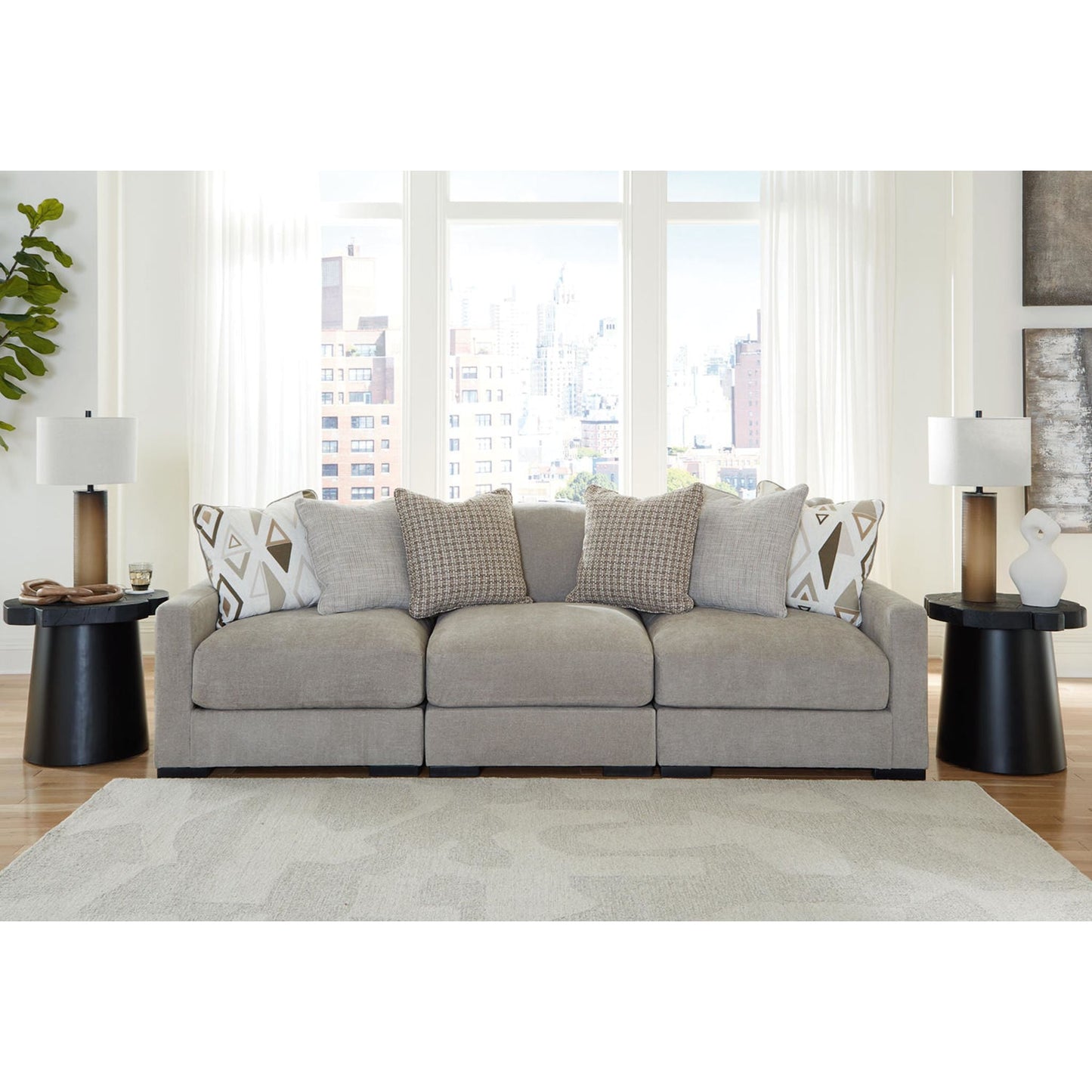 Aslan Court 3 Piece Sectional - Pebble