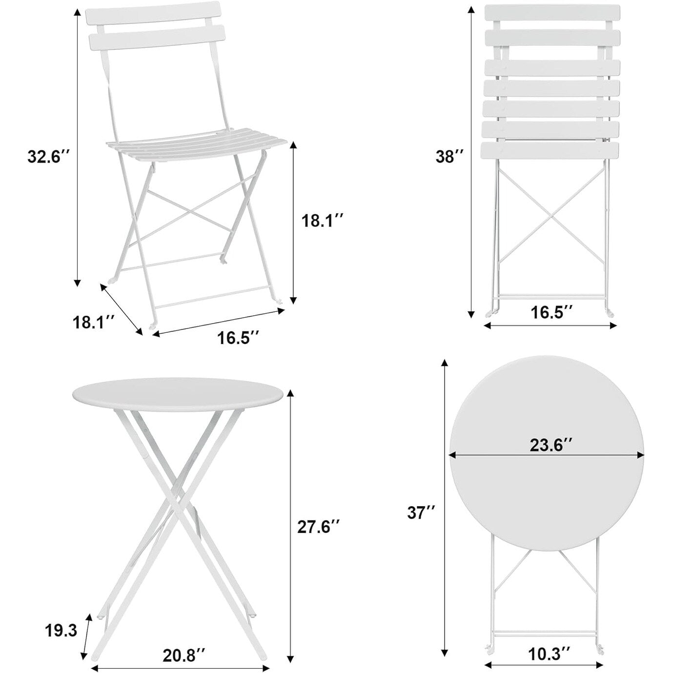 3 Pieces Patio Bistro Sets