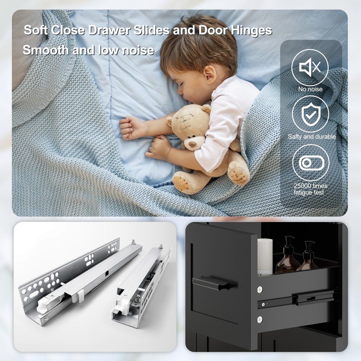 Wavy Line 30/36/48 Bathroom Vanity Set with Sink & Faucet