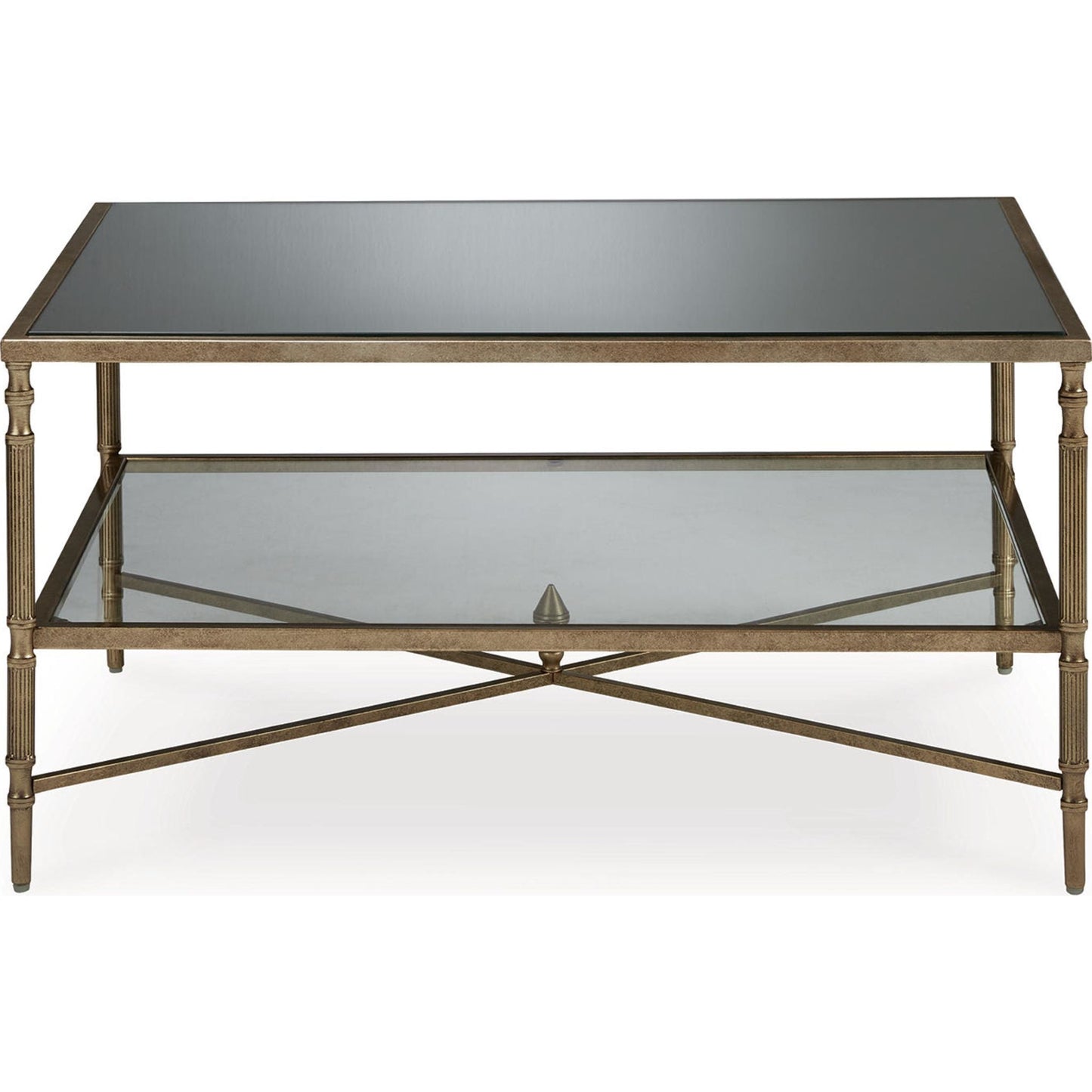 Cloverty Coffee Table - Aged Gold Finish