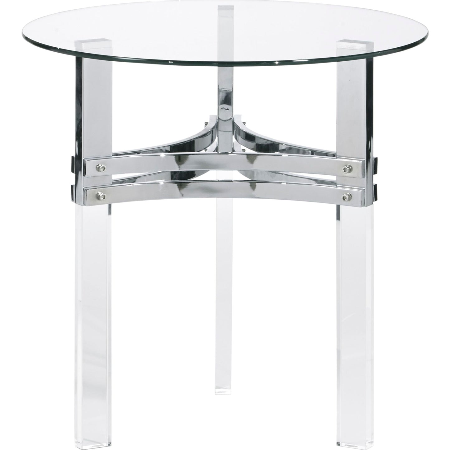 Braddoni End Table - Chrome Finish