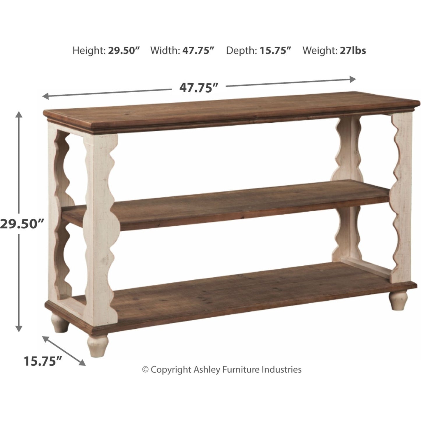 Alwyndale Accent Table - Antique White/Brown