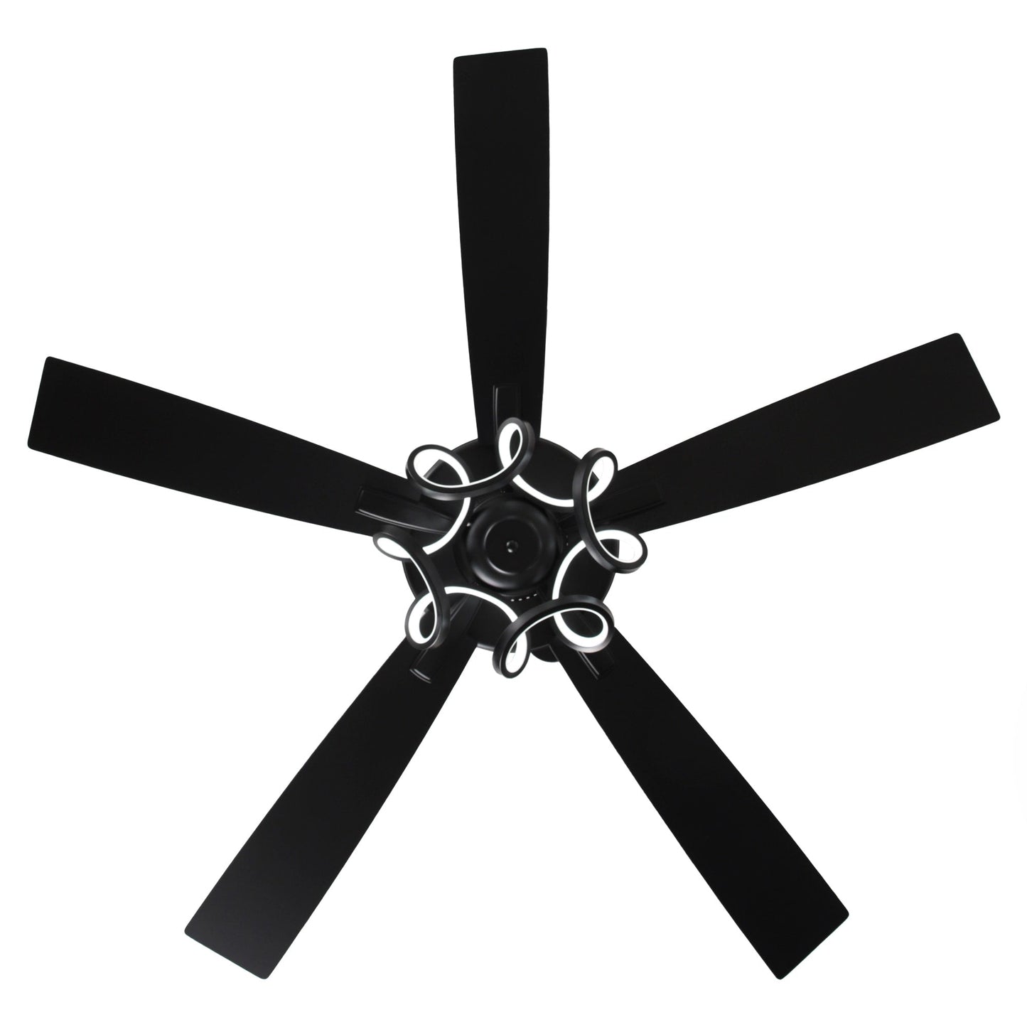 52 Modern Chrome/ Black Indoor Dimmable LED Ceiling Fan with Light and Remote