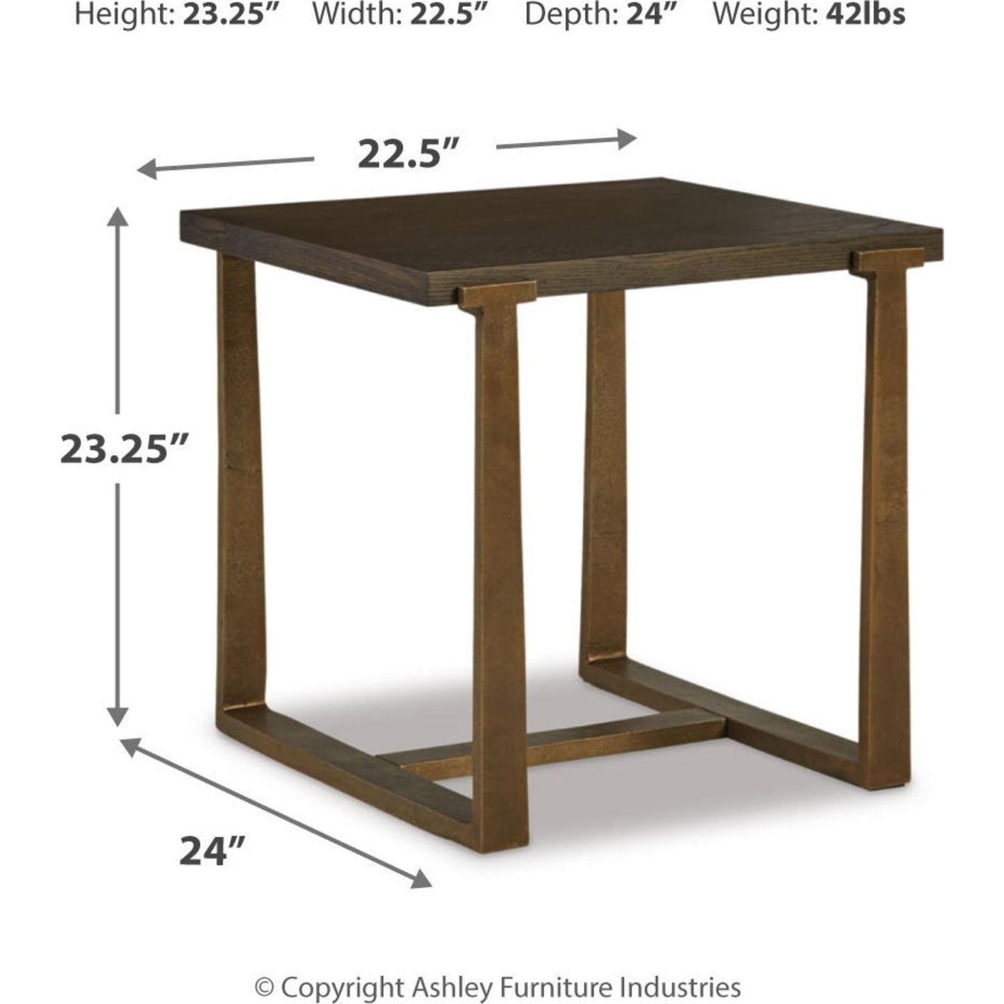Balintmore End Table - Brown/Gold Finish