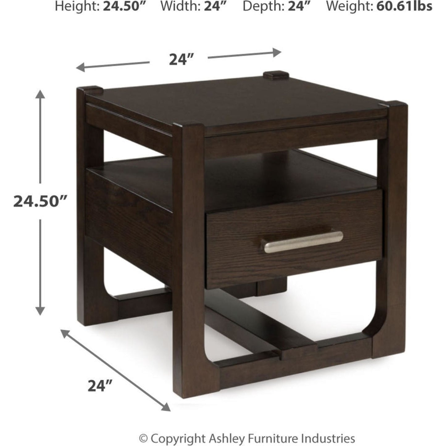 Breckington End Table - Dark Brown