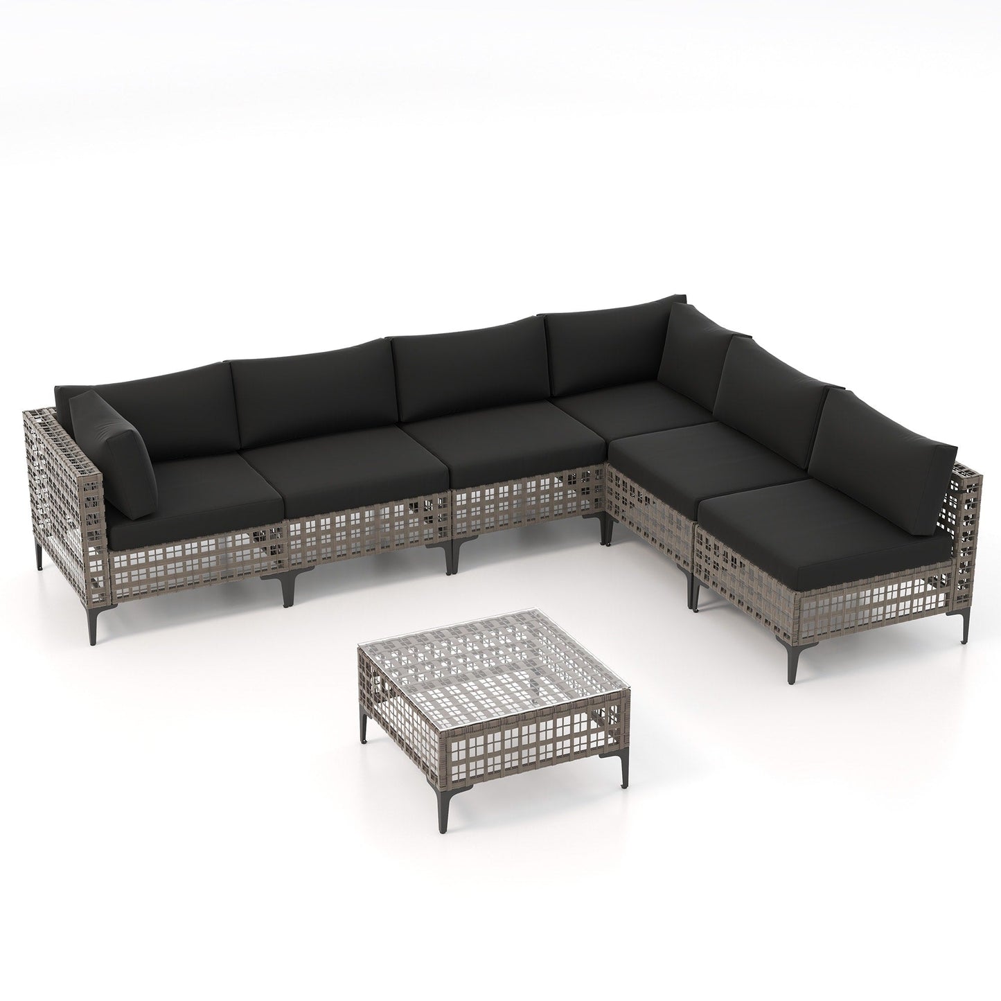 6 - Person Outdoor Sectional Seating Group with Cushions