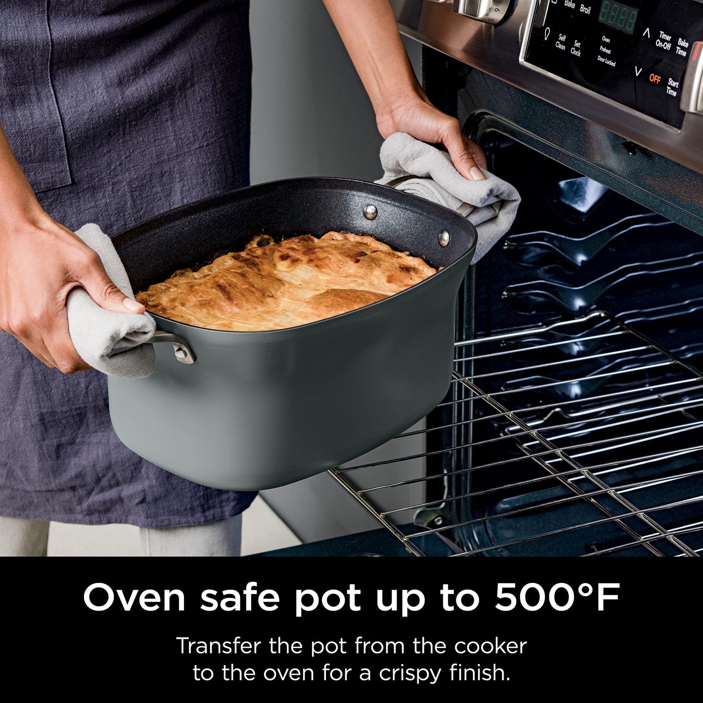 8.5 Quart Multi-Cooker, with 8-in-1 Slow Cooker, Dutch Oven, Steamer, Glass Lid, Integrated Spoon, Oven Safe Pot to 500°F