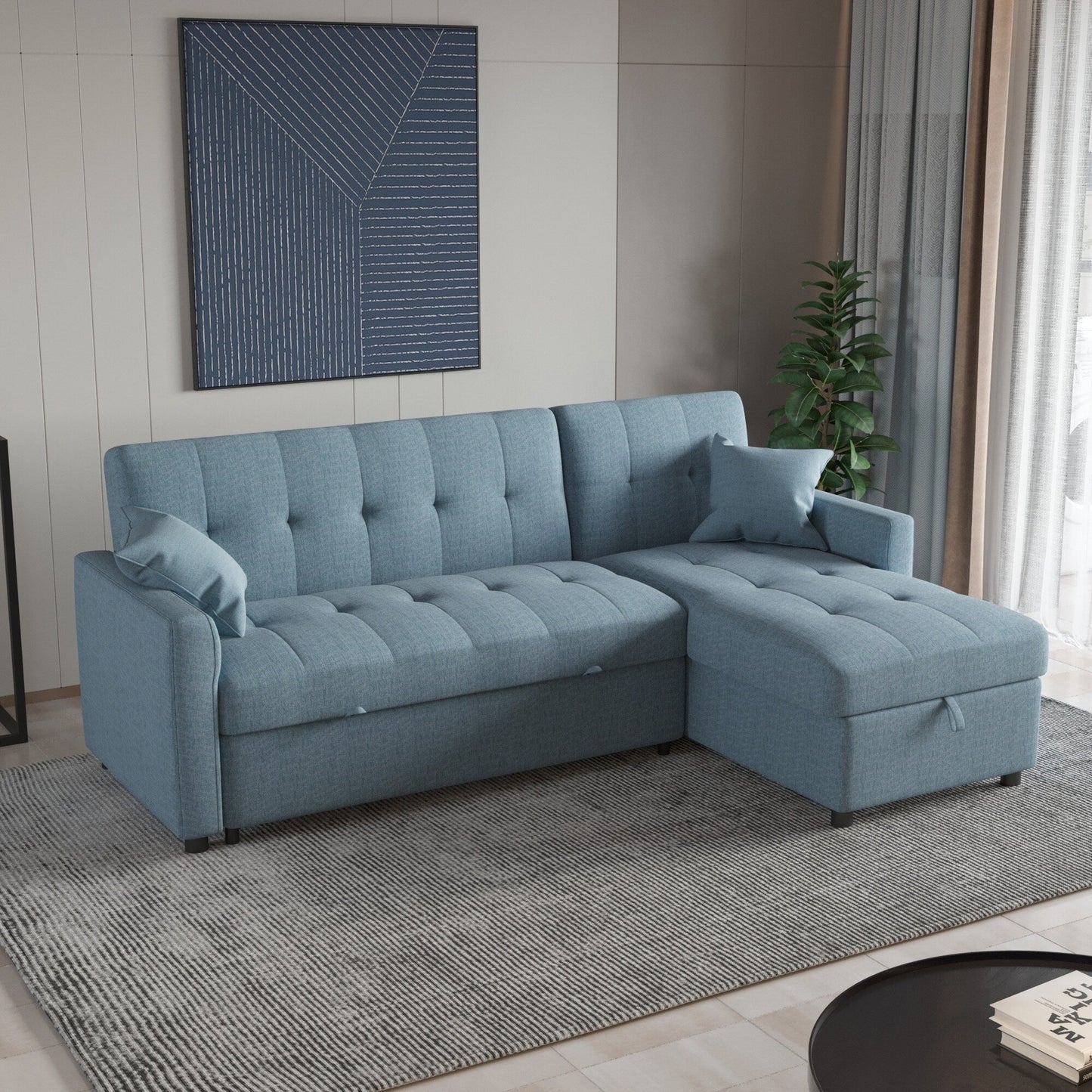 82'' Wide Reversible Sleeper Sofa & Chaise