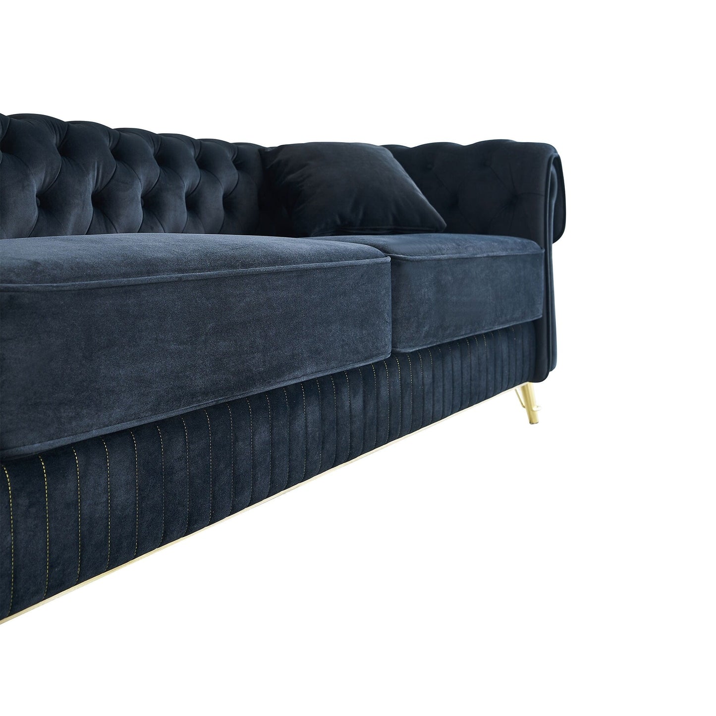 89 Velvet 3-Seater Sofa Sofa with Two Seat Cushions and Two Toss Pillows