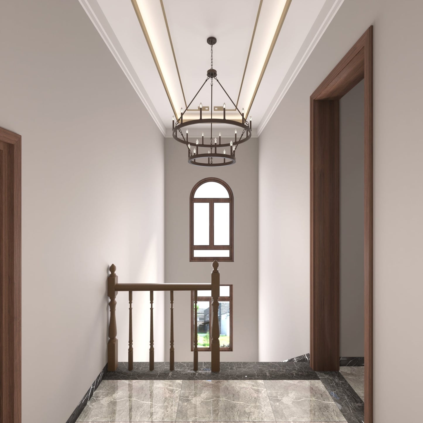 Acroma 20-light Modern Farmhouse 40In Round Wagon Wheel Chandelier with UL