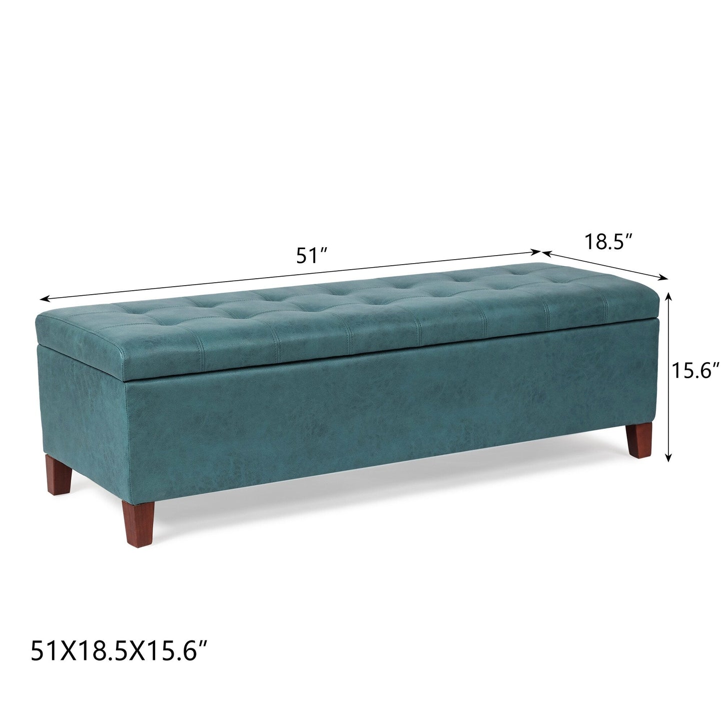 Adeco 50 Bonded Leather Storage Ottoman Bench