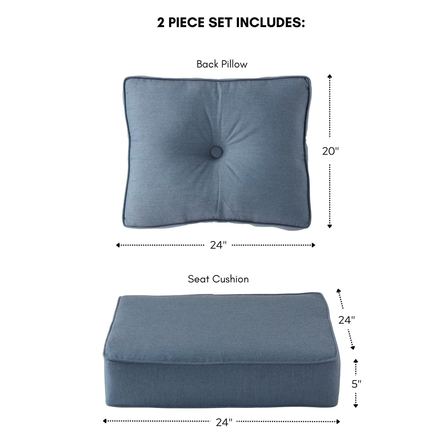 Sunbrella 2-Piece Premium Deep Seat Outdoor Cushion Set