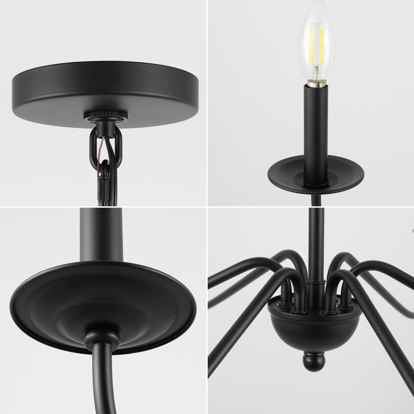 34.75 6-Light Iron LED Chandelier, by JONATHAN Y