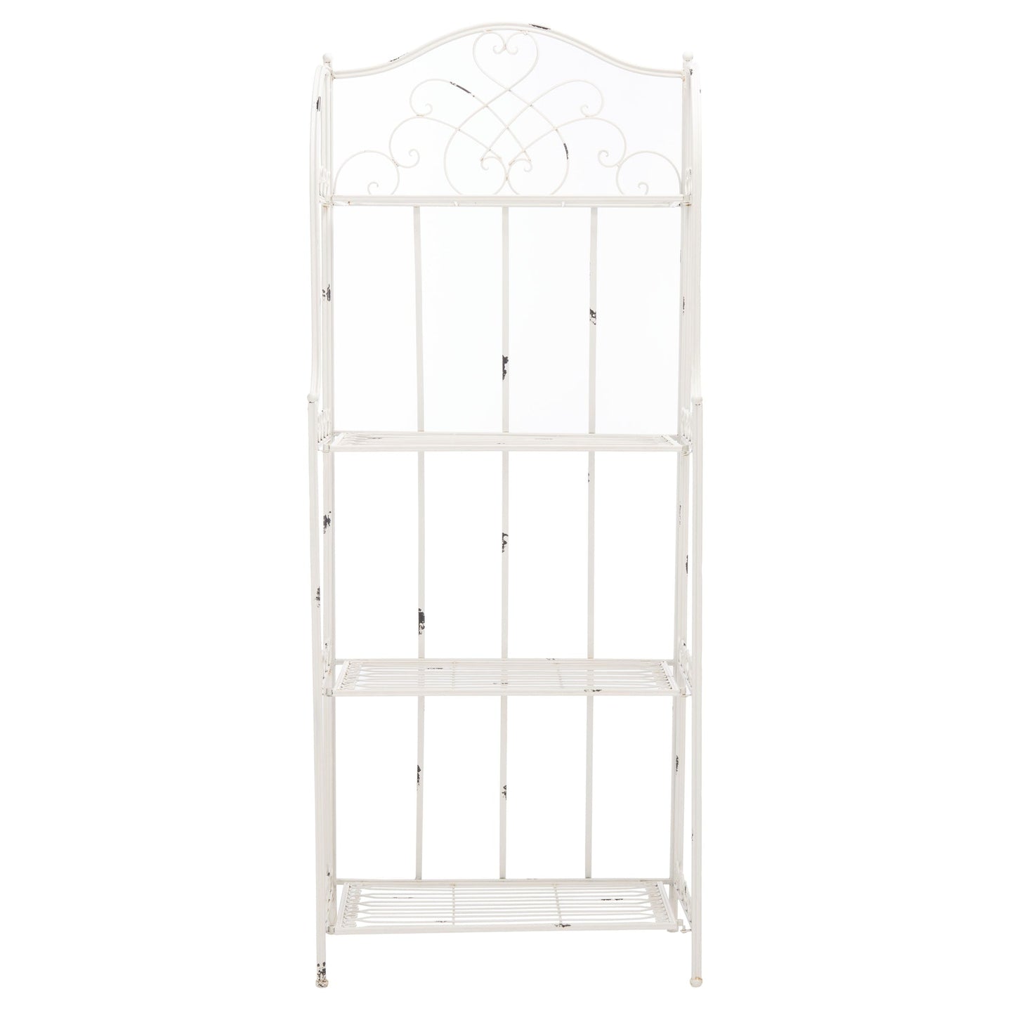 SAFAVIEH Bryn Victorian Wrought Iron 4-Tier Outdoor Bakers Rack - 25 In. W x 15 In. D x 63 In. H - 25W x 15D x 63H