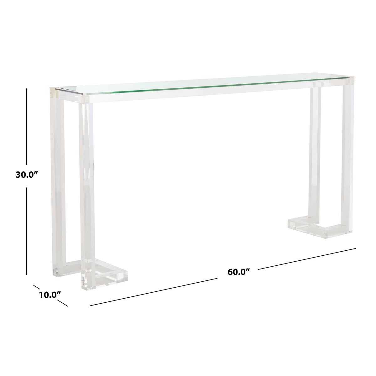 SAFAVIEH Couture Camryn Acrylic Console Table - Clear - 60 W x 10 L x 30 H - 52Wx10Dx30H