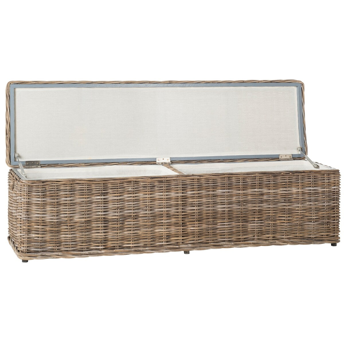 SAFAVIEH Marcelien Grey Natural Rattan Storage Trunk - 63 x 18.1 x 18.7 - 63Wx18Dx19H