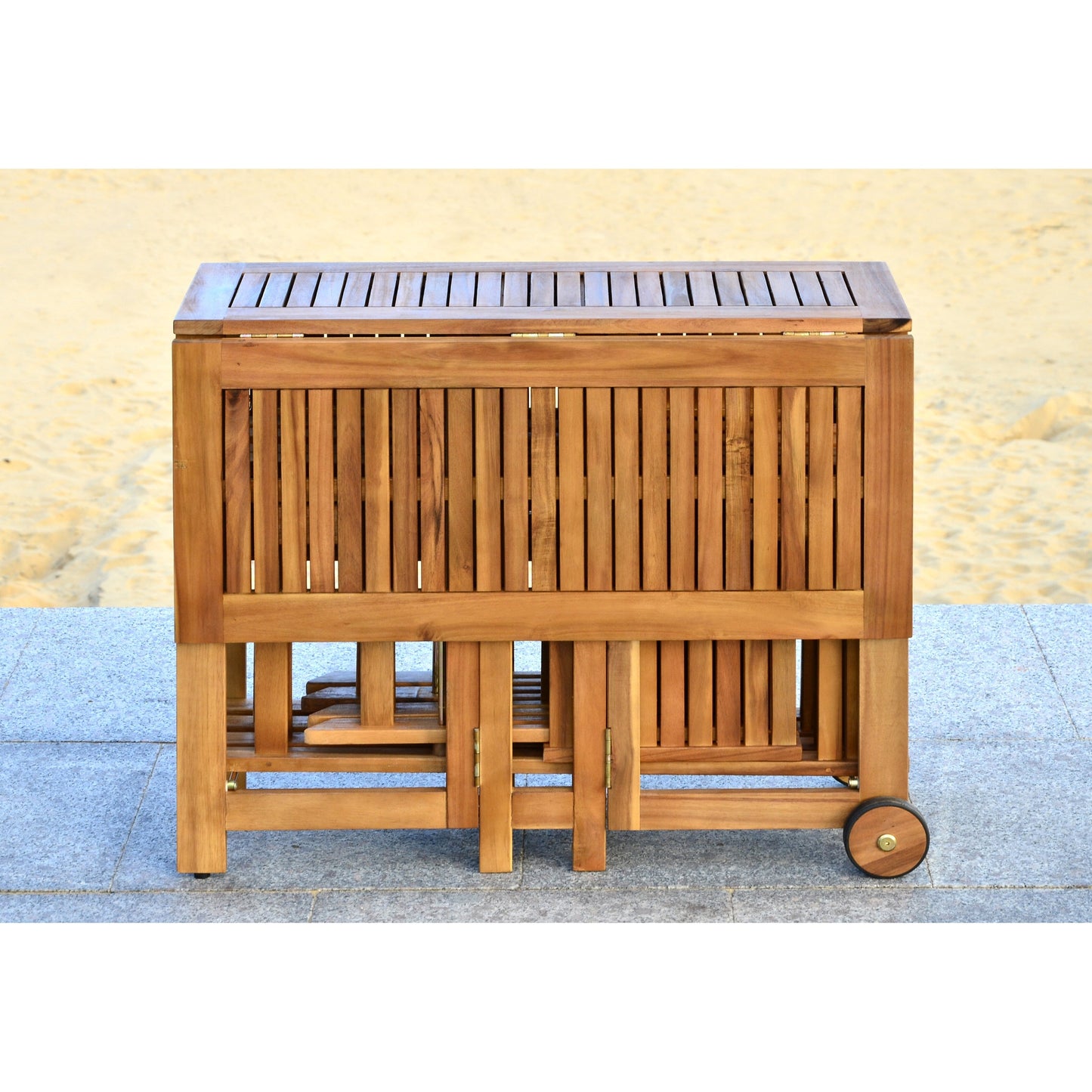 SAFAVIEH Outdoor Brandy 5-Piece Outdoor Dining Table Set - 43Wx35Dx29H