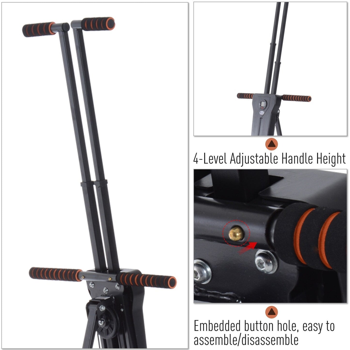 Soozier Steel Vertical Stair Climber Exercise Machine - 28L x 26W x 82H