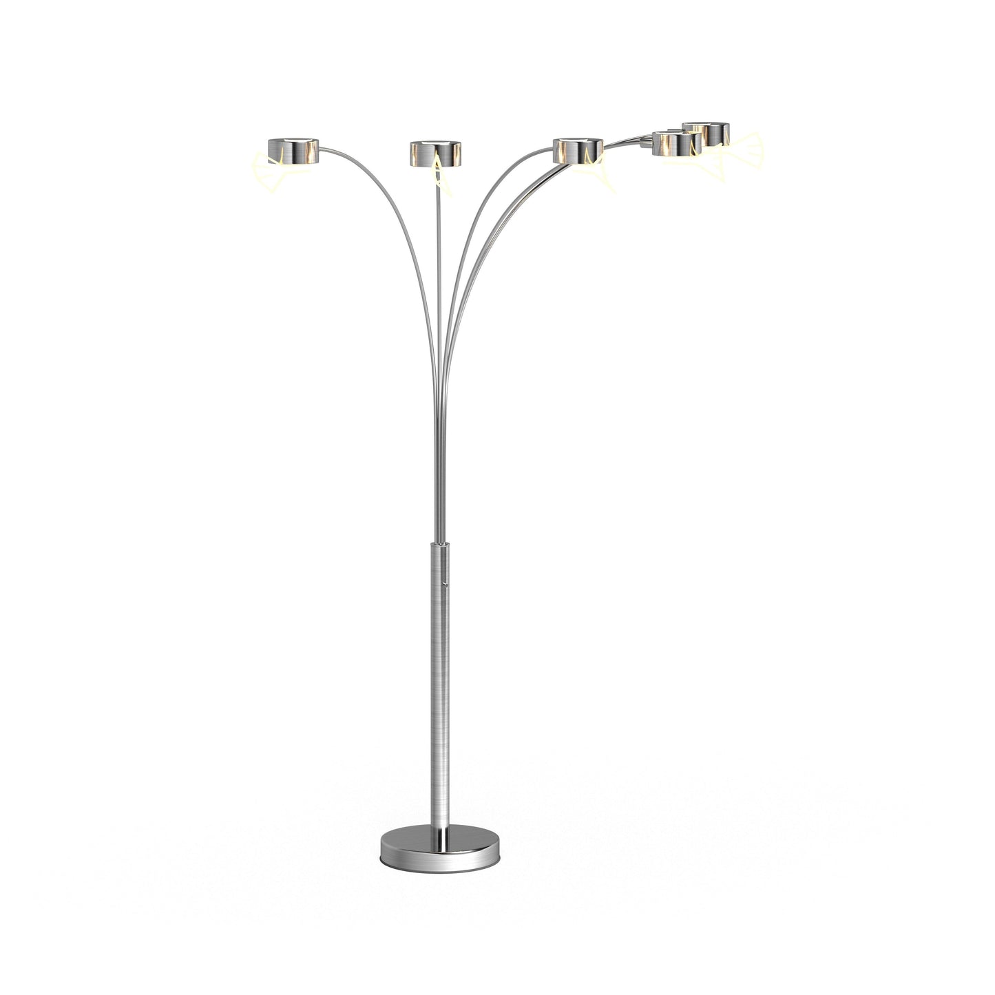 Strick & Bolton Charlie Brushed Steel Arched 5-light Floor Lamp