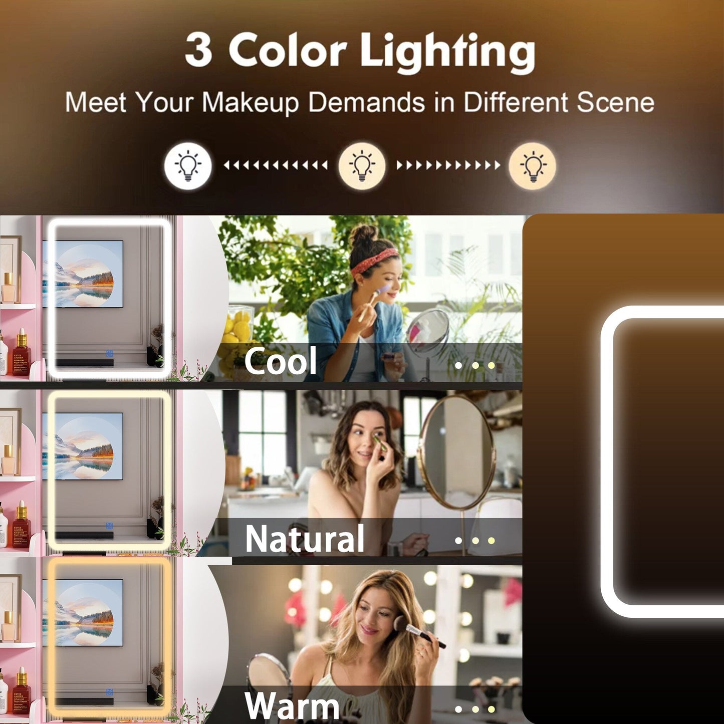 Vanity Set With Mirror and Lamp Home Makeup Dressing Table with Stool