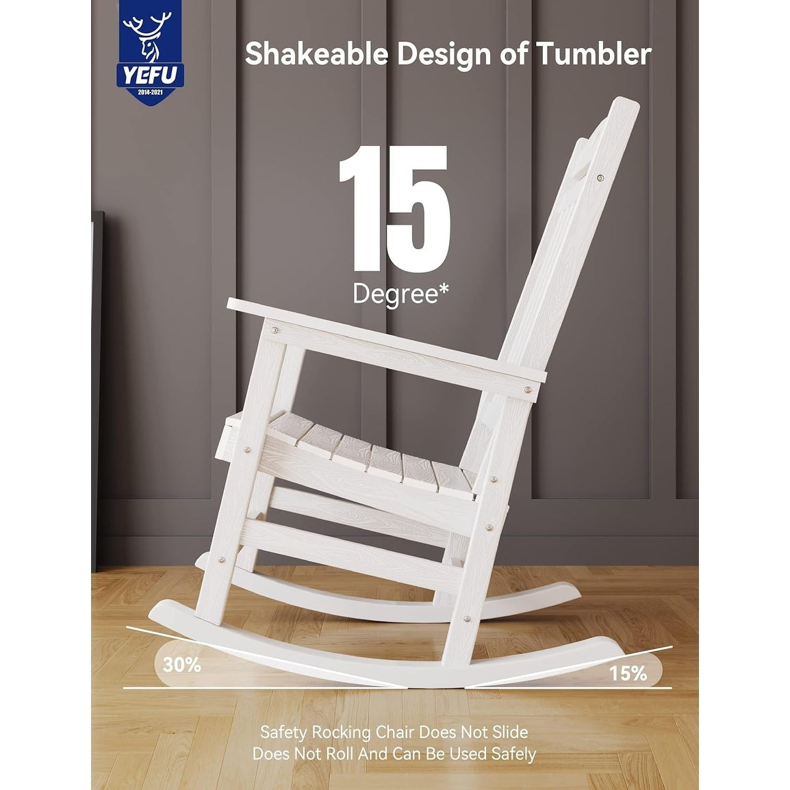 WINSOON All Weather Outdoor Rocking Chair, Set of 2