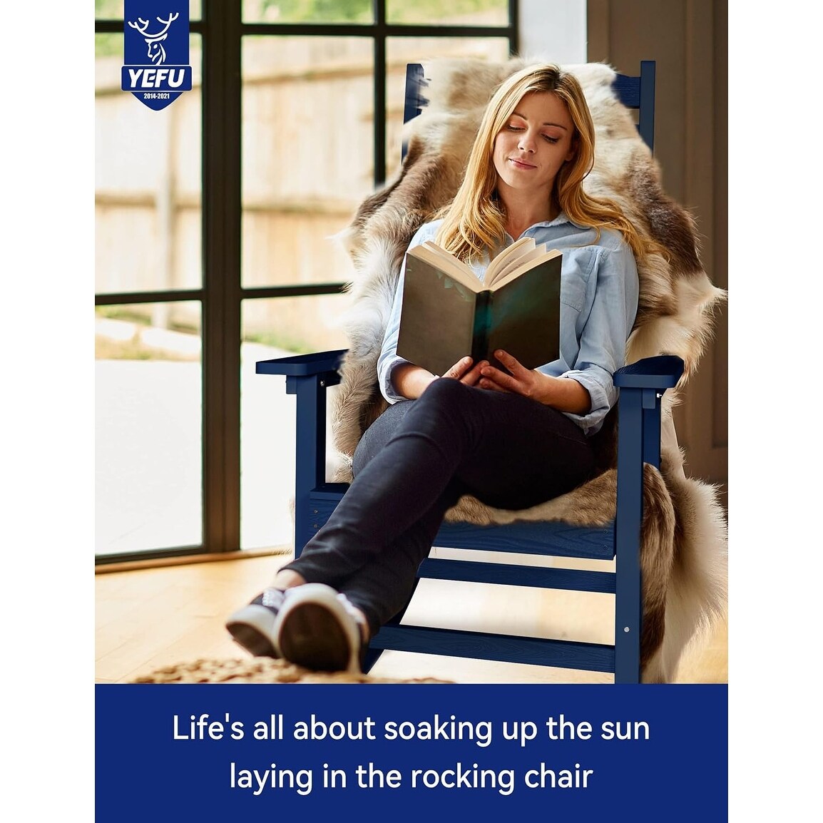 WINSOON All Weather Outdoor Rocking Chair, Set of 2