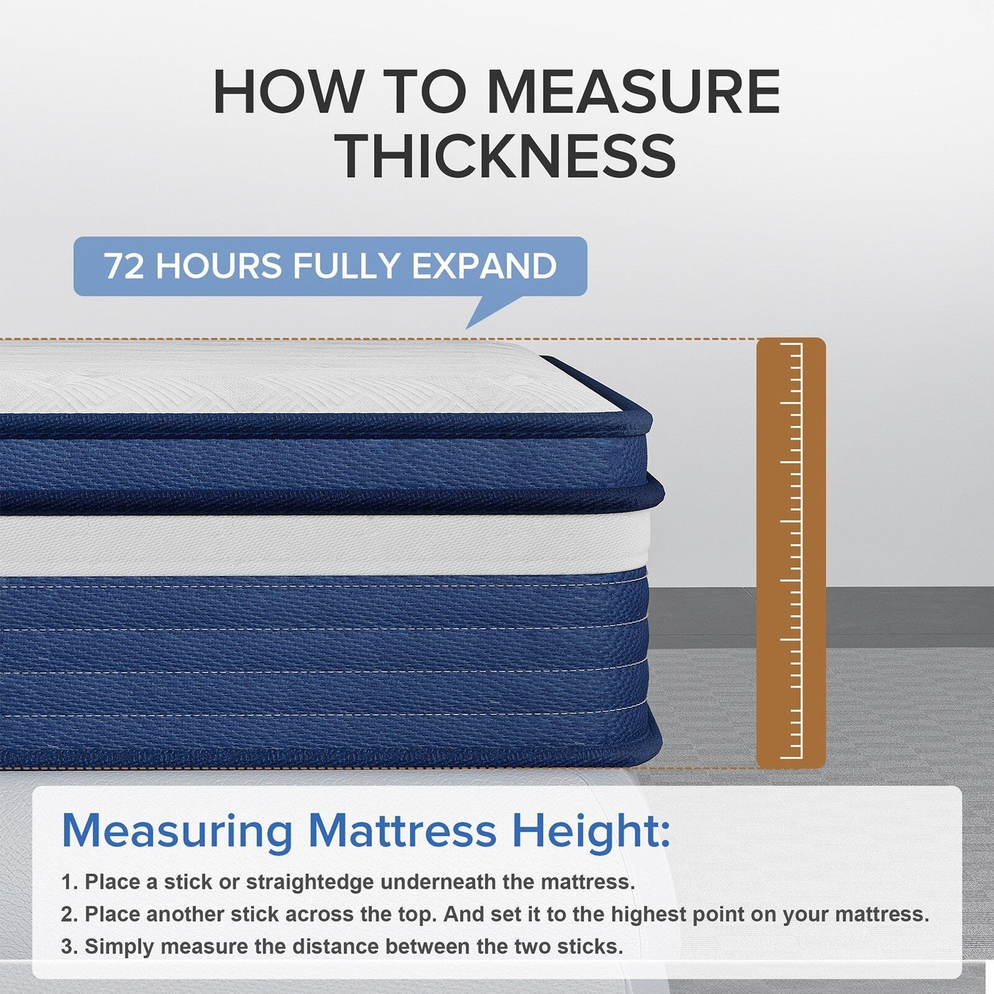 SweDrea 10in. Innerspring Hybrid Pressure Relief and Cooling Plush Mattress with CertiPUR-US, SGS and OEKO-TEX Certified