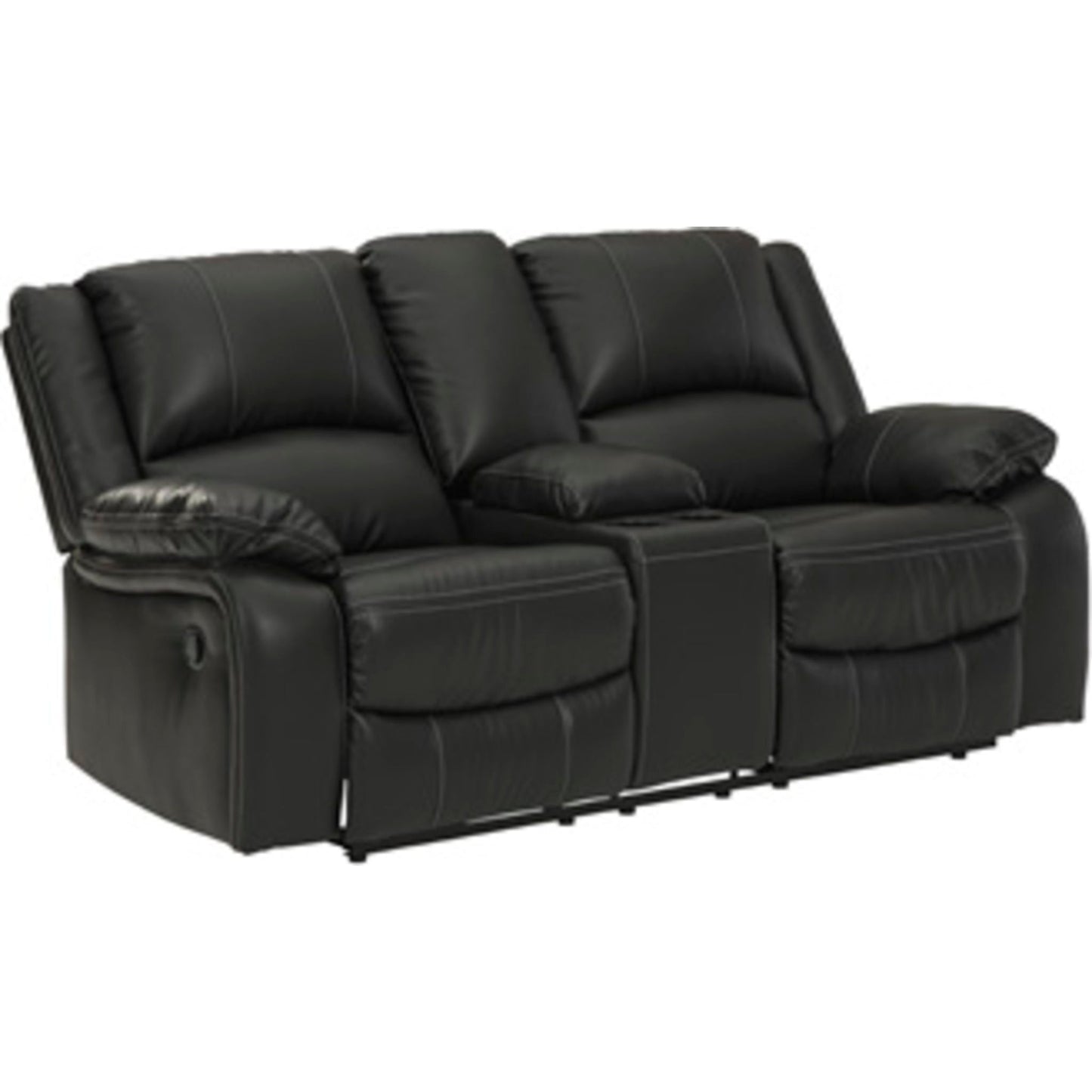 Calderwell Reclining Loveseat with Console - Black