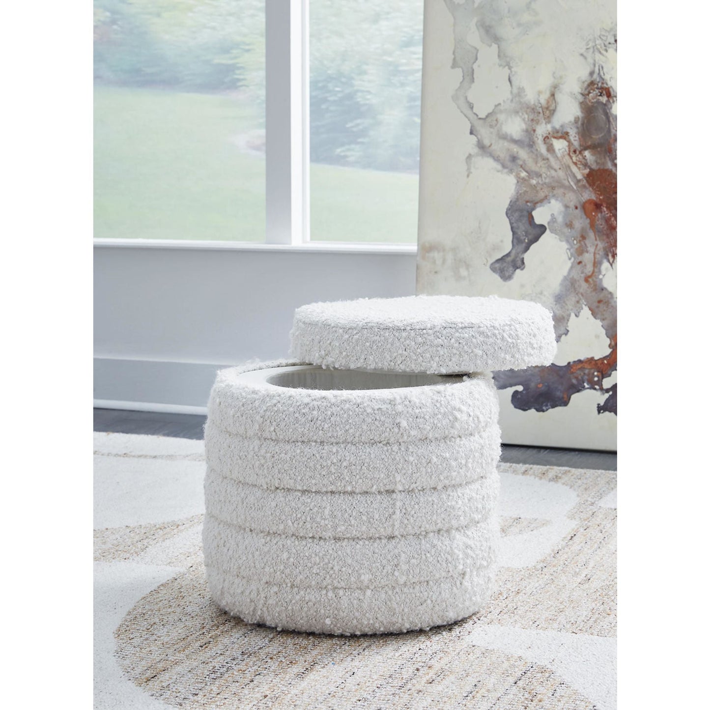Duntler Storage Ottoman - Ivory