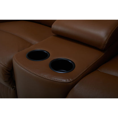 Arlo Power Reclining Loveseat w/ Console - Valencia Biscotti