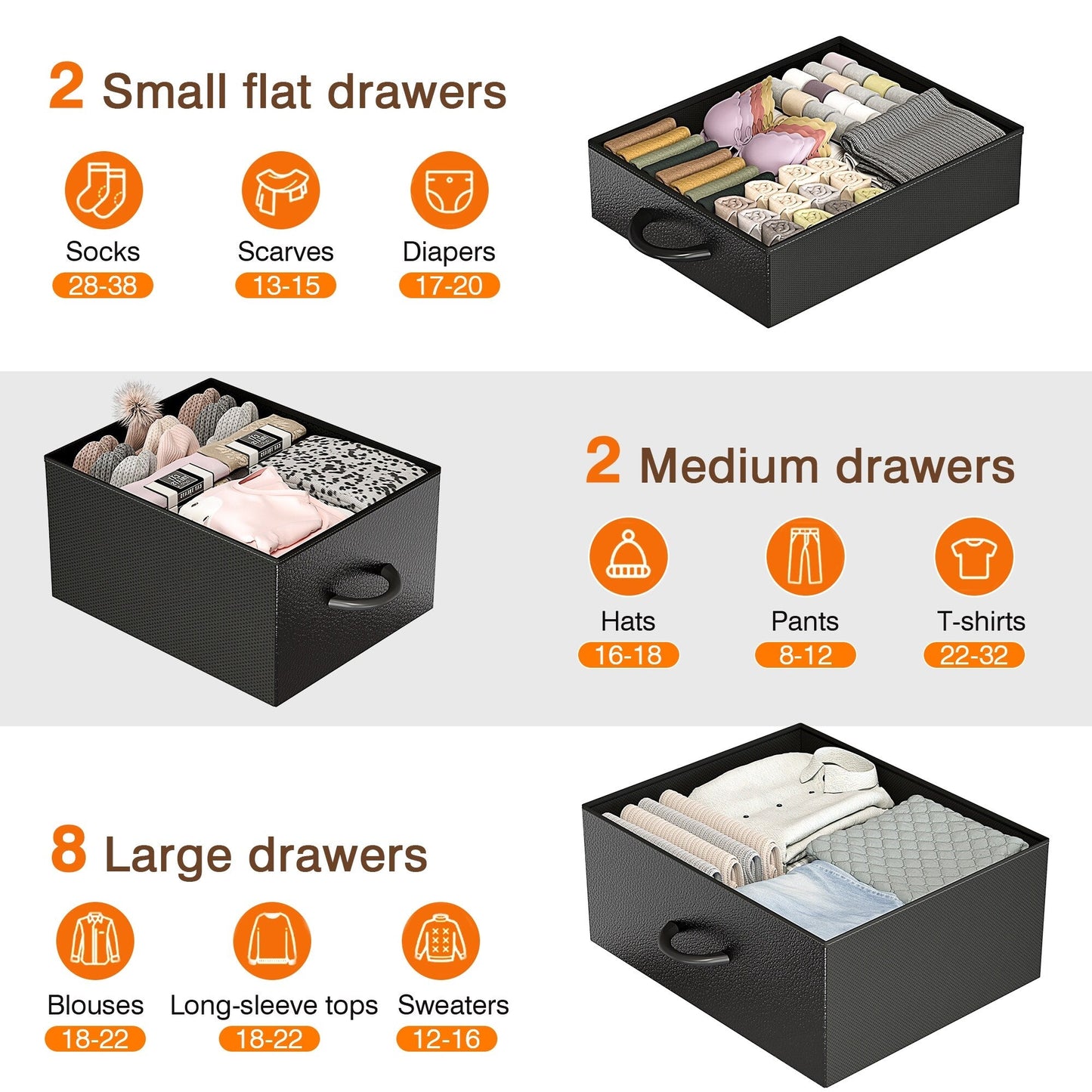 12 Drawer Dresser Fabric Tall Dressers for Bedroom Chest of Drawers