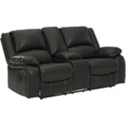 Calderwell Reclining Loveseat with Console - Black