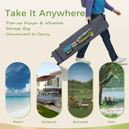 13' x 13' Outdoor Canopy Patio Gazebo Reinforced garden Pop-up Canopy Tentwith Elegant Corner Curtain - 13x13ft