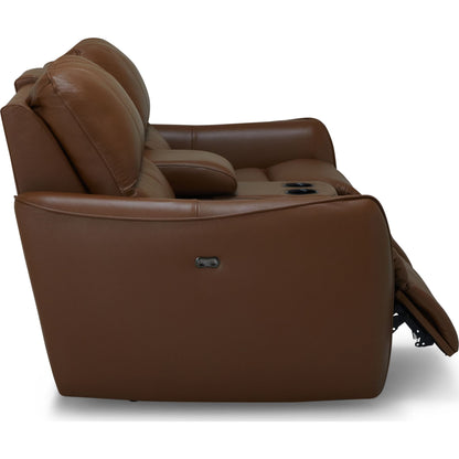 Arlo Power Reclining Loveseat w/ Console - Valencia Biscotti