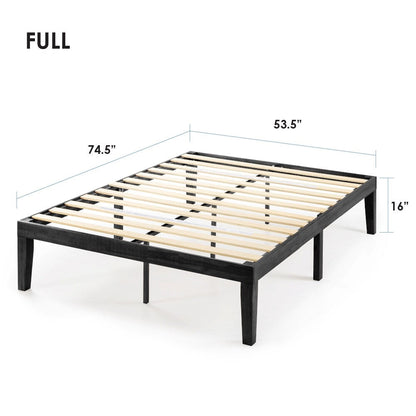 16 Inch Classic Solid Wood Platform Bed Frame in Multiple Finishes