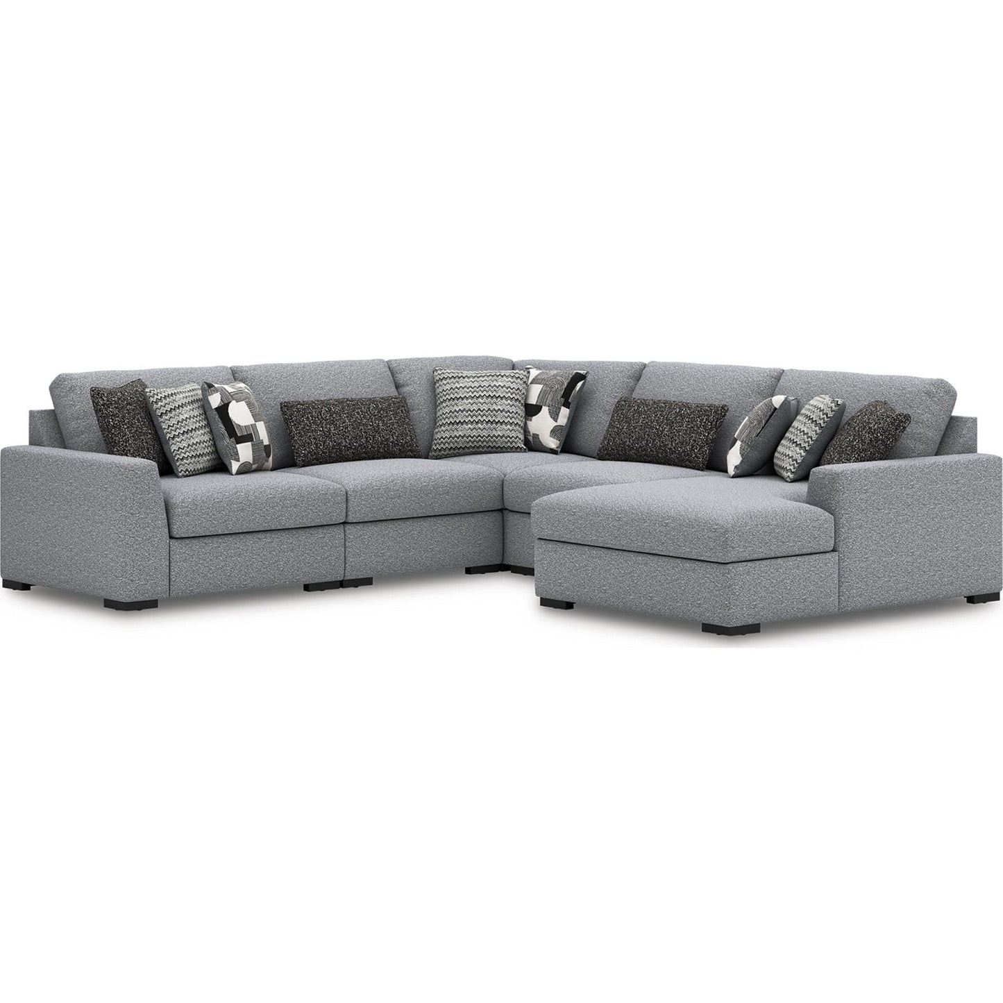 Bealton 5 Piece Sectional with Chaise - Salt and Pepper