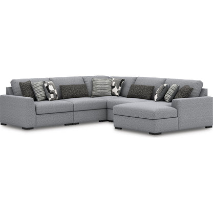 Bealton 5 Piece Sectional with Chaise - Salt and Pepper